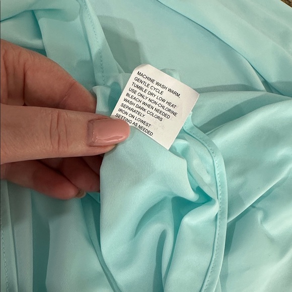 Miss Elaine Classics Aqua Blue Nightgown With Floral Embroidery Size M - Picture 6 of 8